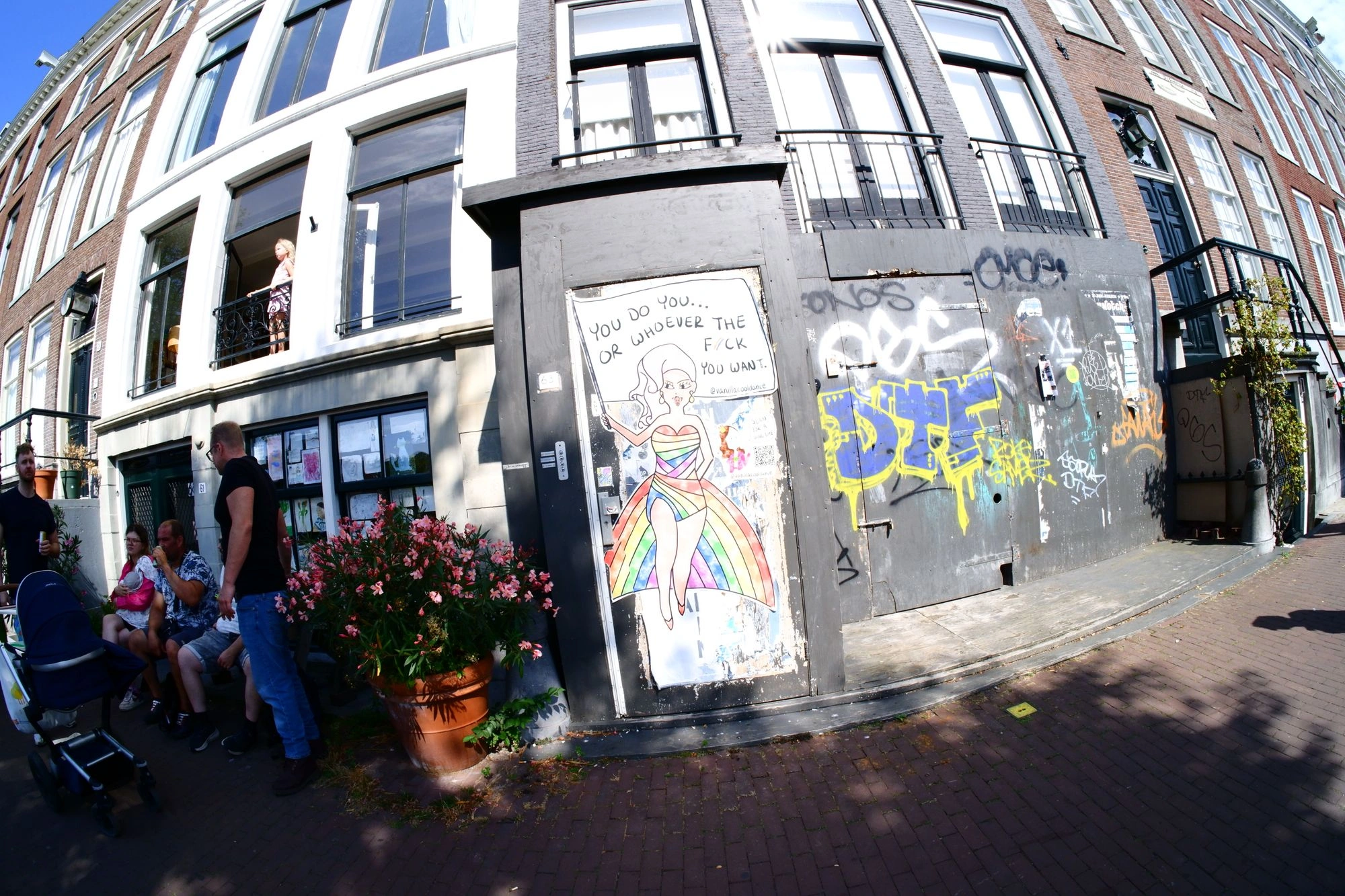 2026-08-01 - xt7.5 - color - NL - Amsterdam - Artwork that says "You do you or whoever the __ you want"